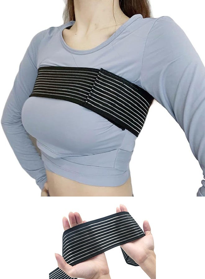 STL Chest Implant Stabilizer Band Post Surgery Chest Augmentation and Reduction Strap Chest Belt Chest Support Bandage(Black) - Image 1